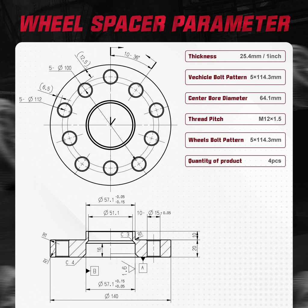 1" Hubcentric Wheel Spacers for Honda Acura (2011-2024)