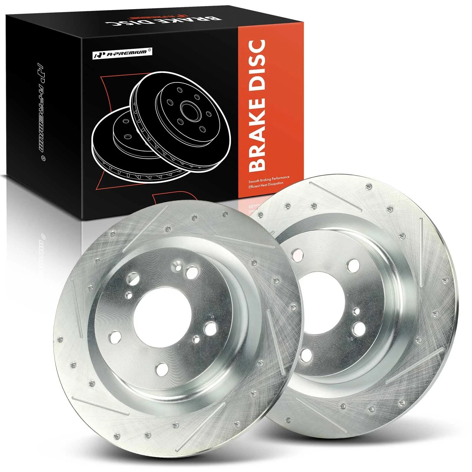 Set of 2 Rear Drilled Brake Rotors for Honda Civic Type R (2017–2023)
