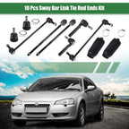 10pcs Front Suspension Kit Inner Outer Tie Rod End for Dodge Grand Caravan (2008–2020)