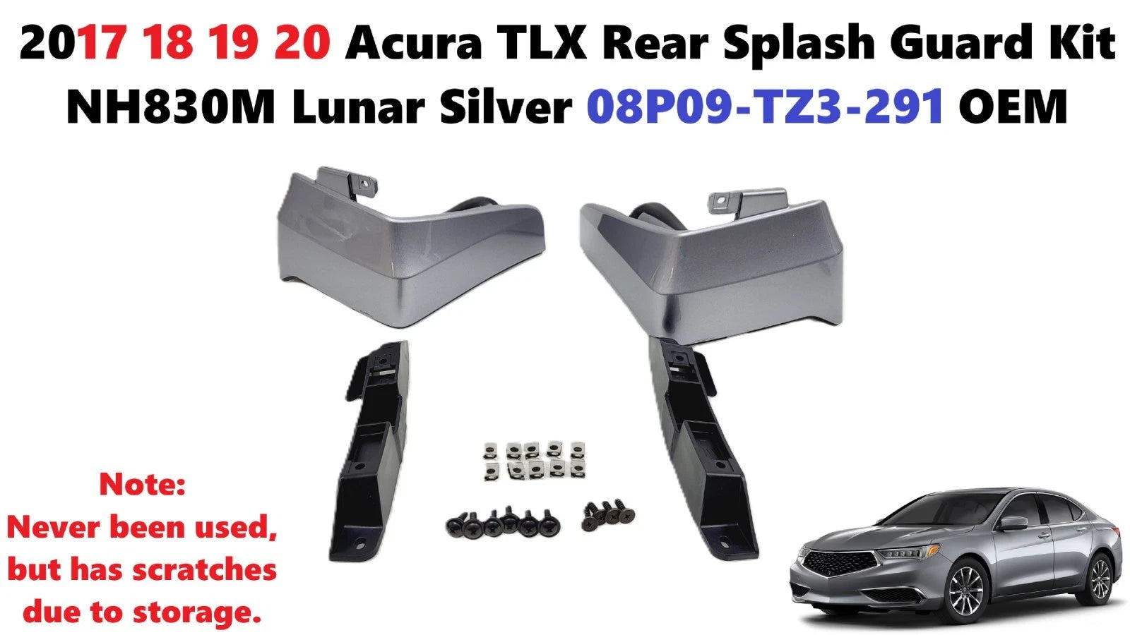 Rear Splash Guard Kit for Acura TLX (2017–2020) NH830M, 08P09-TZ3-291