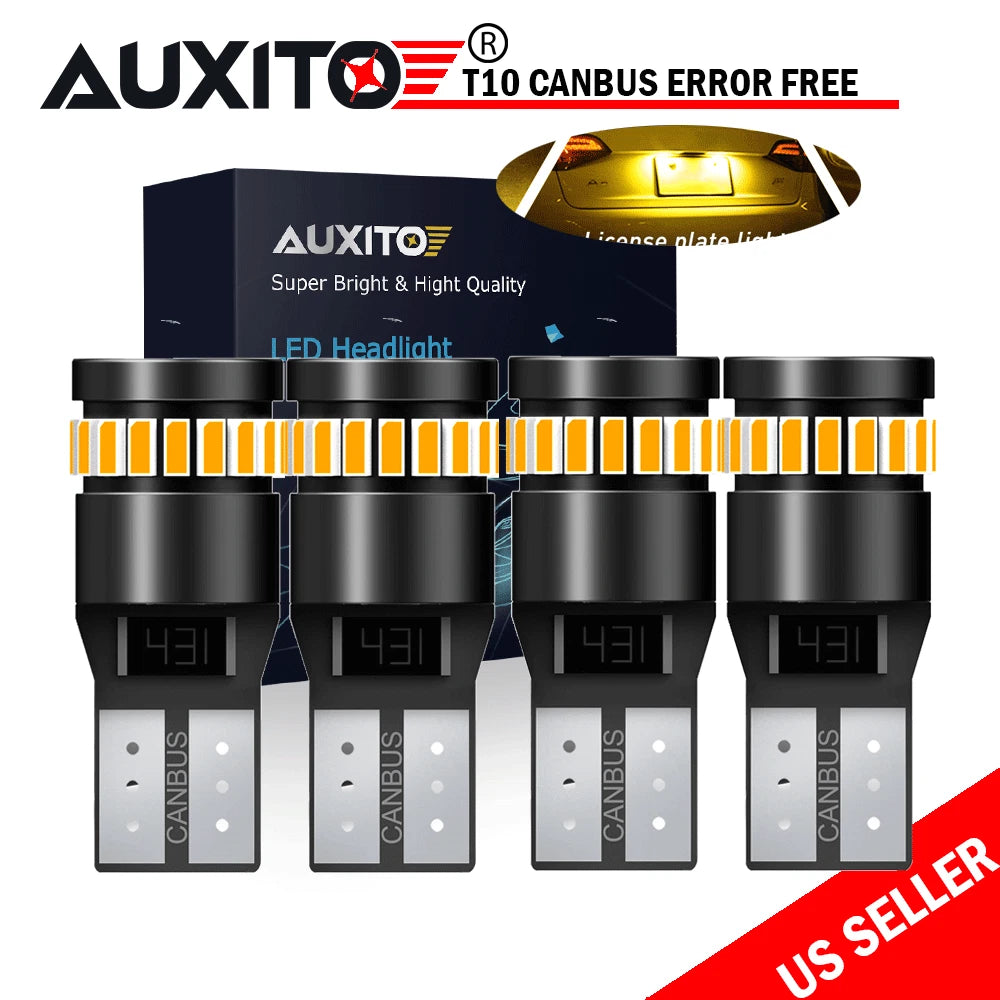 Set of 4 LED Orange Amber Bulbs for Side Marker Map Trunk Dome