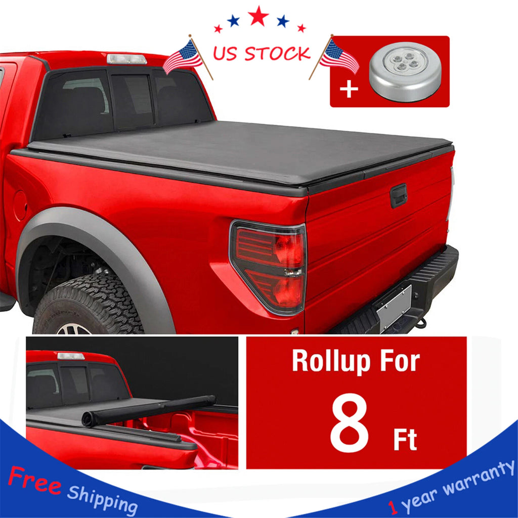 Soft Roll Up Tonneau Cover for Dodge Ram 1500 2500 3500 (2002–2018) 8ft Bed