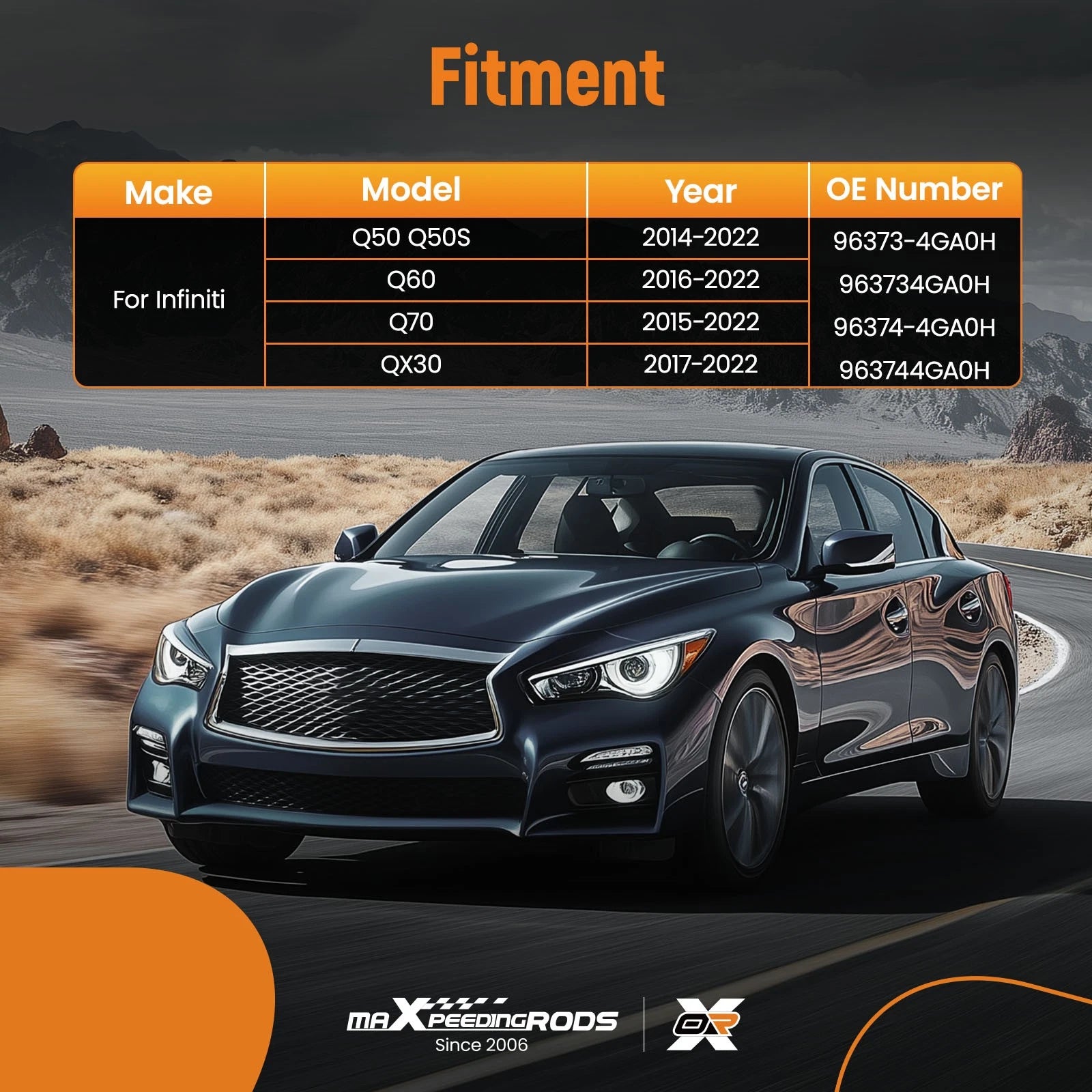 Side Mirror Cover Caps for Infiniti Q50 Q60 Q70 (2014–2022)