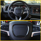 Steering Wheel Cover Trim Bezel for Dodge Challenger Charger (2015–2023) Carbon Fiber