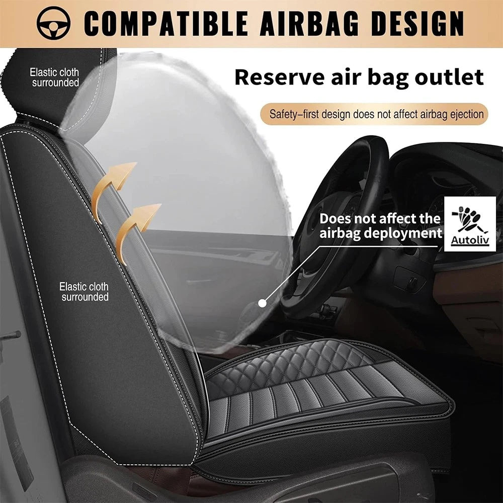 Set of 2 PU Leather Seat Covers for Ford Toyota 5 Seats (2010–2023)