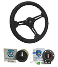 Steering Wheel Kit Brushed Perforated Black Leather for Chevy Camaro (1969–1994)