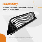 Lower Front Bumper Grille Mesh Cover for Honda Civic (2022–2024)