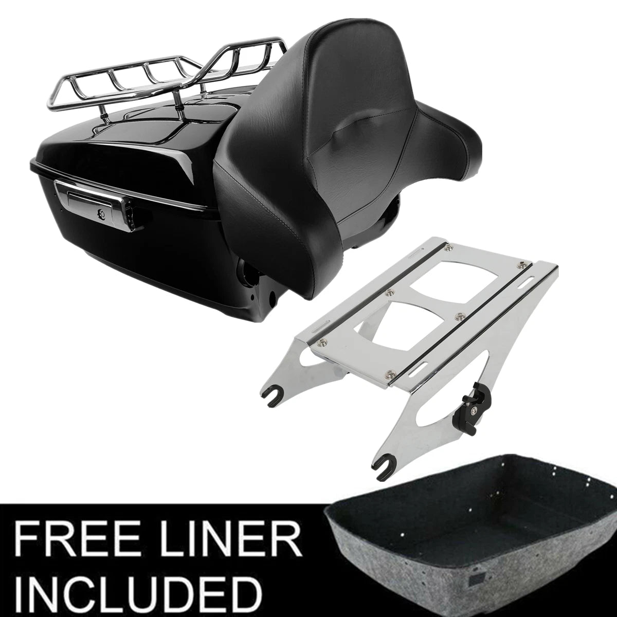 Trunk Mount Rack Backrest Pad for Harley Touring Road Glide King (2014–2023)