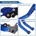 Adjustable Short Brake Clutch Levers 1 Pair for Suzuki GSXR750 (2004–2005) Blue