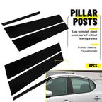 Set of 6 Black Pillar Trim for Kia Optima (2011–2015)