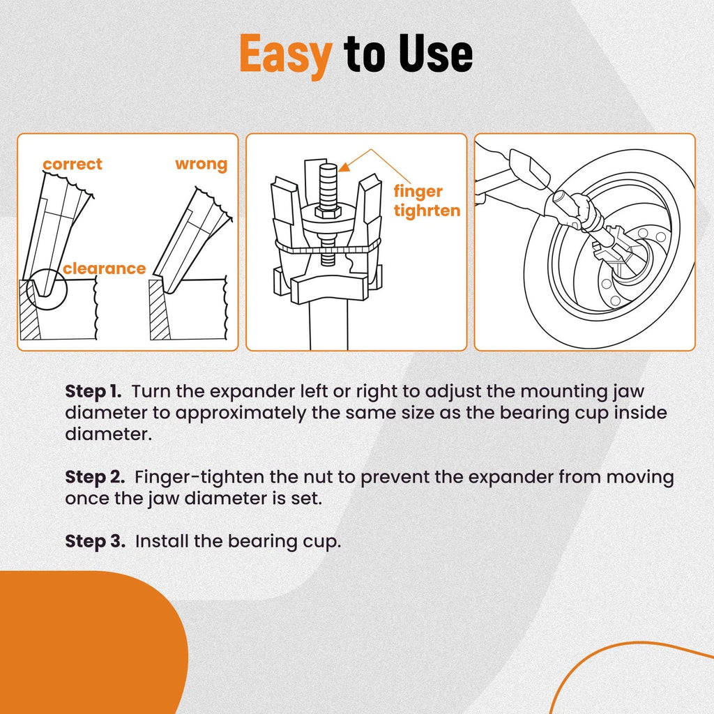 Bearing Cup Installer for 3-5/8" to 6-1/2" OD (5-25 Tons)