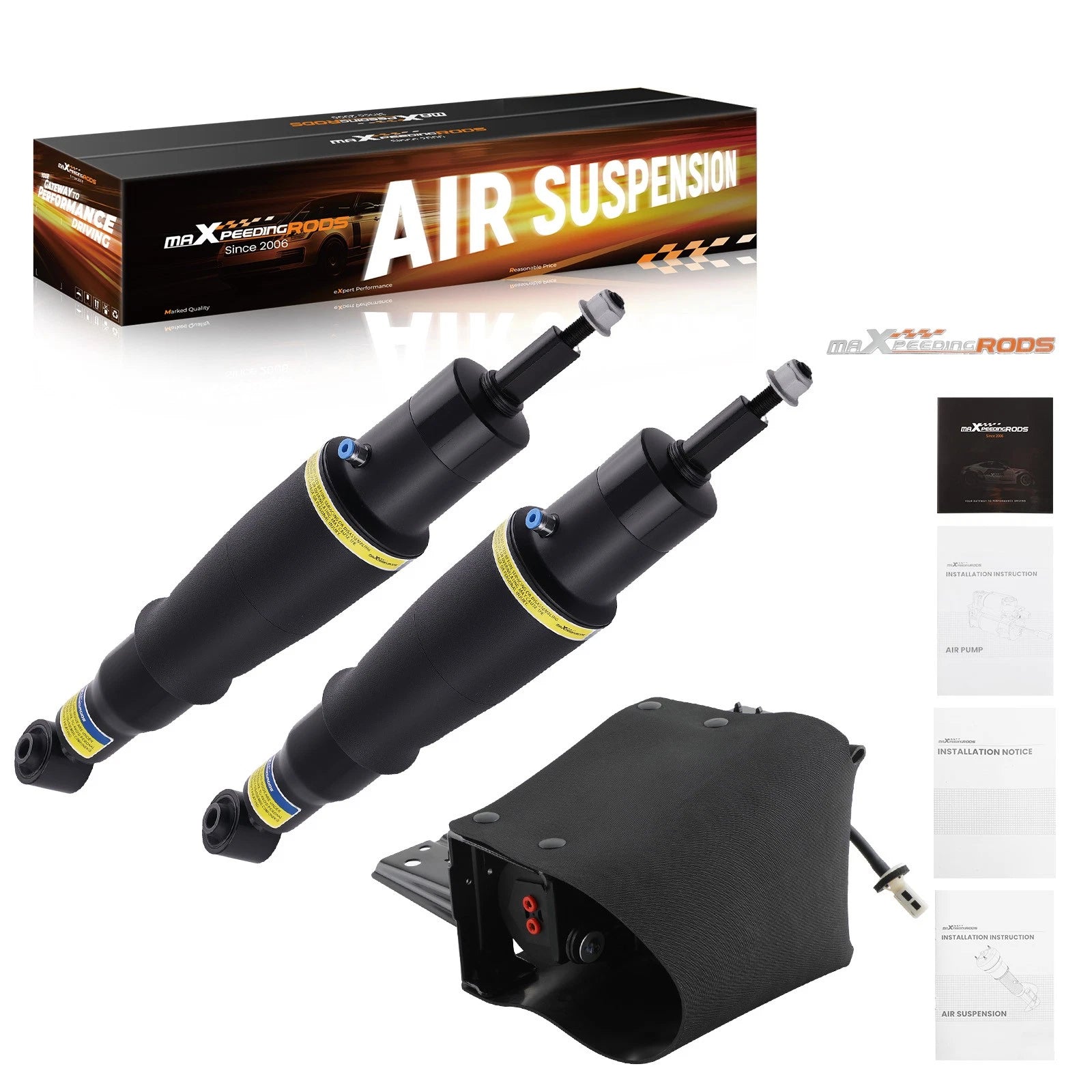 3X Rear Air Suspension Shocks + Compressor Pump for Nissan Armada QX56 QX80 (2004–2023)