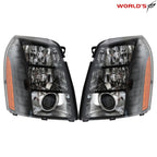 Set of 2 HID Black Headlights for Cadillac Escalade (2007–2014)