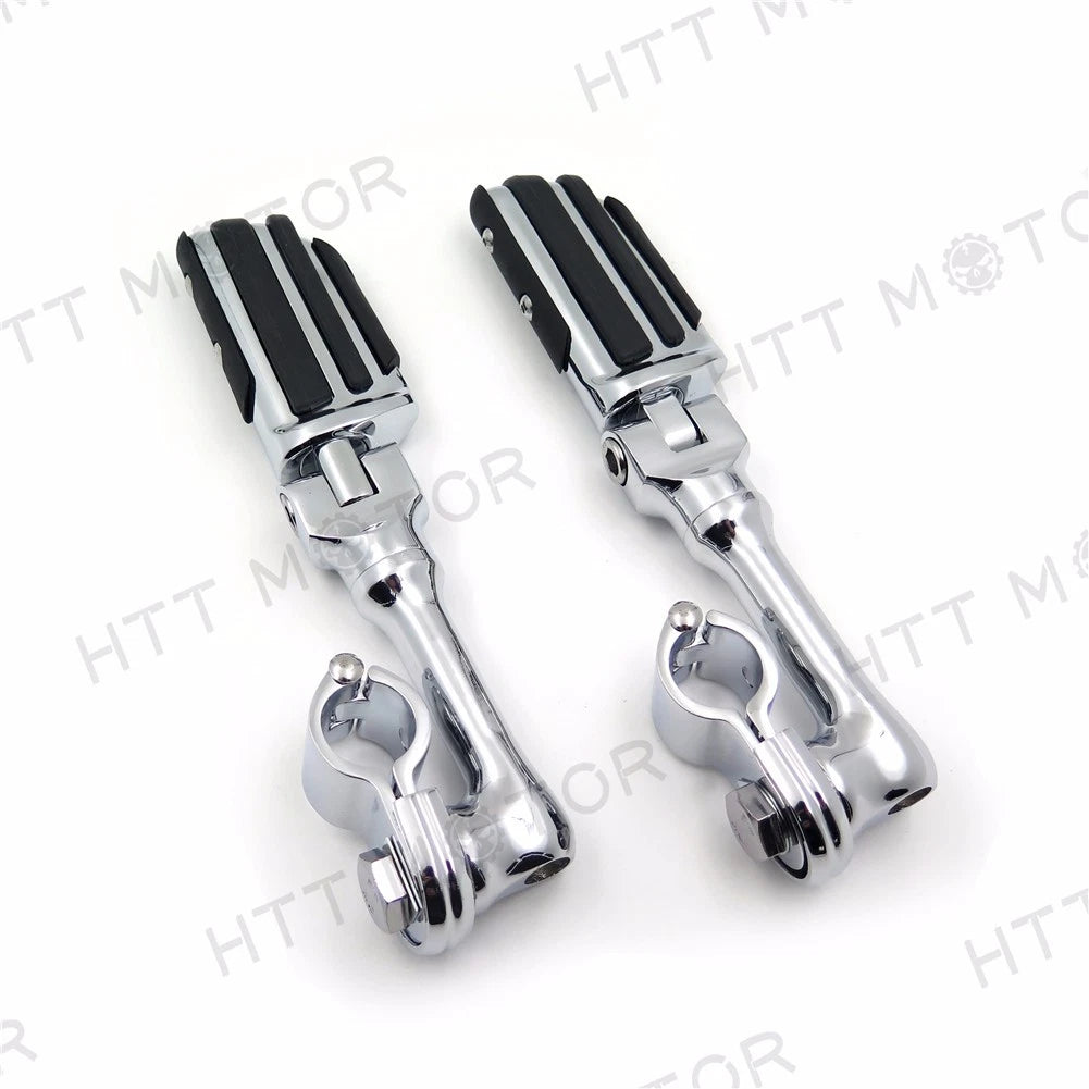Adjustable Foot Pegs 1" for Triumph Rocket Yamaha (Chrome)