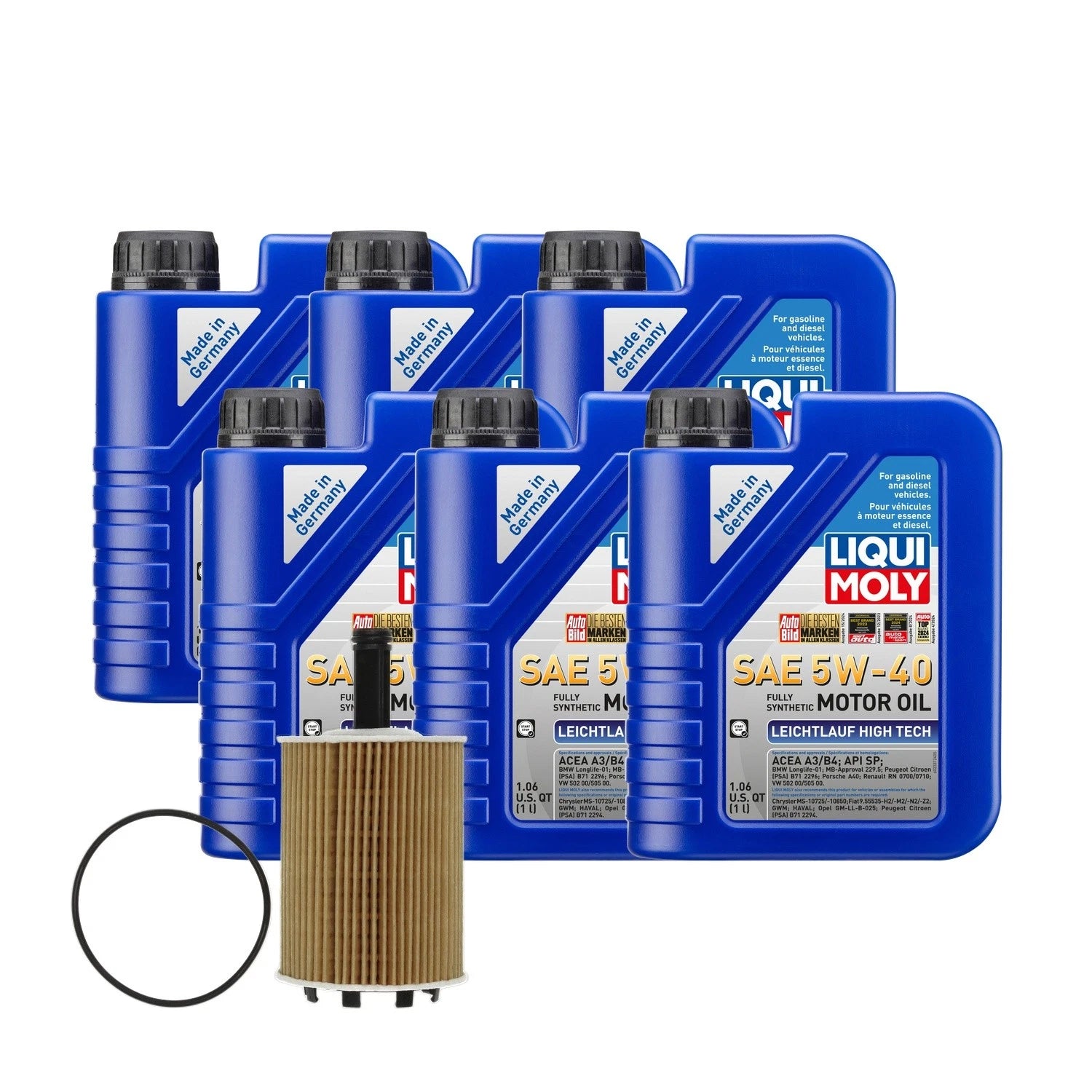 Oil Change Kit 6L Liqui Moly 5W40 Mahle for Audi 2.0/2.8L