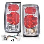 Set of 2 Red Chrome Tail Lights for Toyota Pickup (1989–1995)