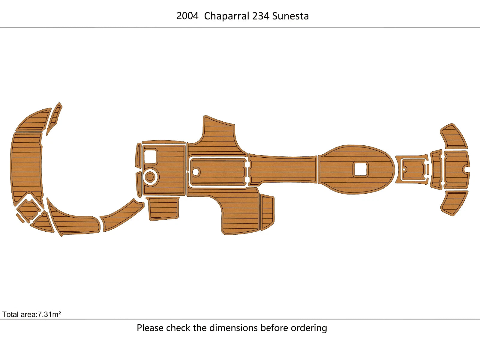 EVA Pad Foam Teak Deck Flooring for Chaparral 234 Sunesta (2004)