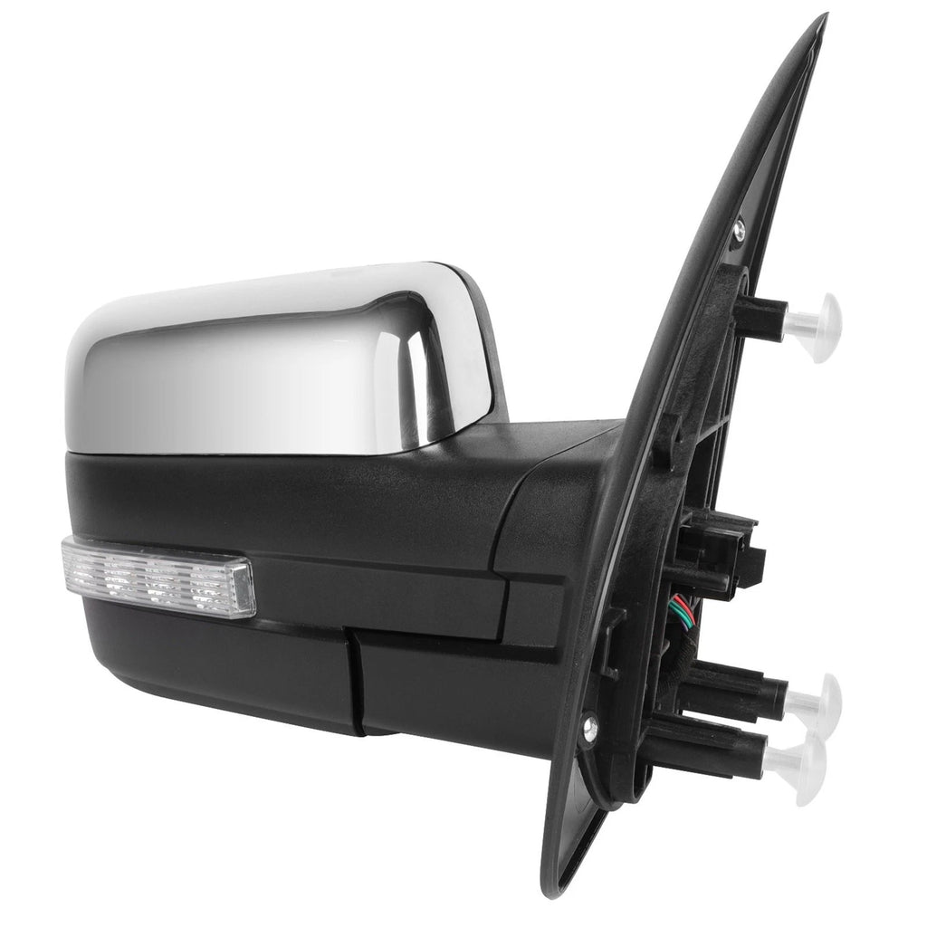 Power Heated Puddle Signal Light Chrome Side View Mirrors Pair for F150 (2004–2014)