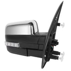 Power Heated Puddle Signal Light Chrome Side View Mirrors Pair for F150 (2004–2014)