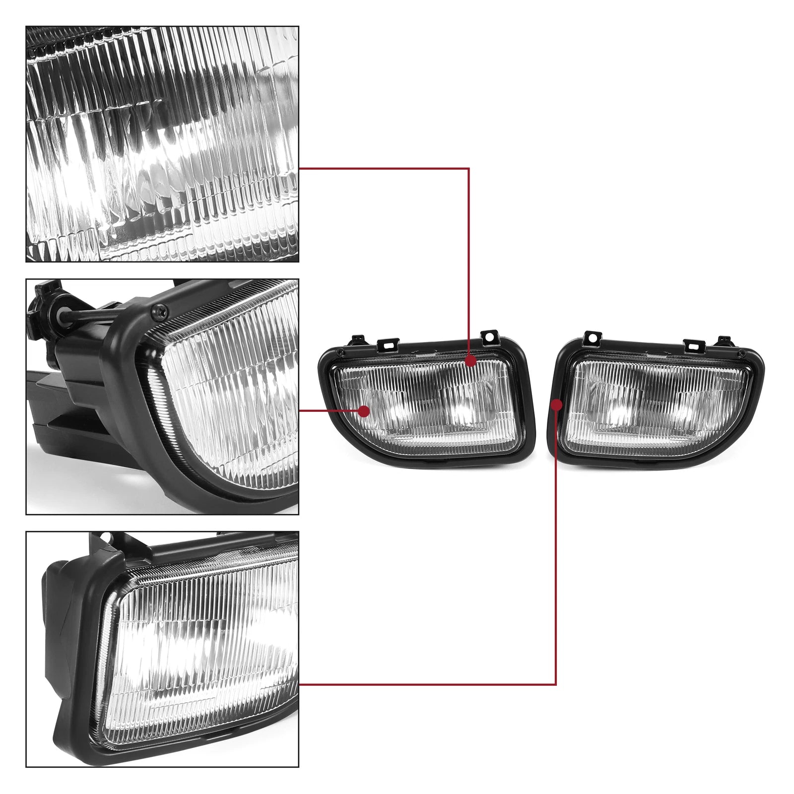 Pair Clear Lens Fog Lights for Toyota MR2 (1991–1995)