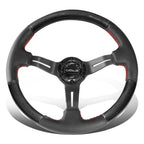 NRG 12" Deep Dish Carbon Fiber Leather Grip Steering Wheel for