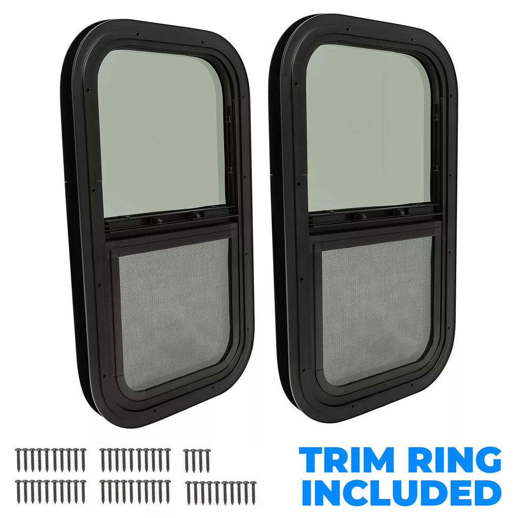 2 Pack Vertical Sliding RV Windows for Cargo Trailer (Fits Various Models)