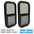 2 Pack Vertical Sliding RV Windows for Cargo Trailer (Fits Various Models)