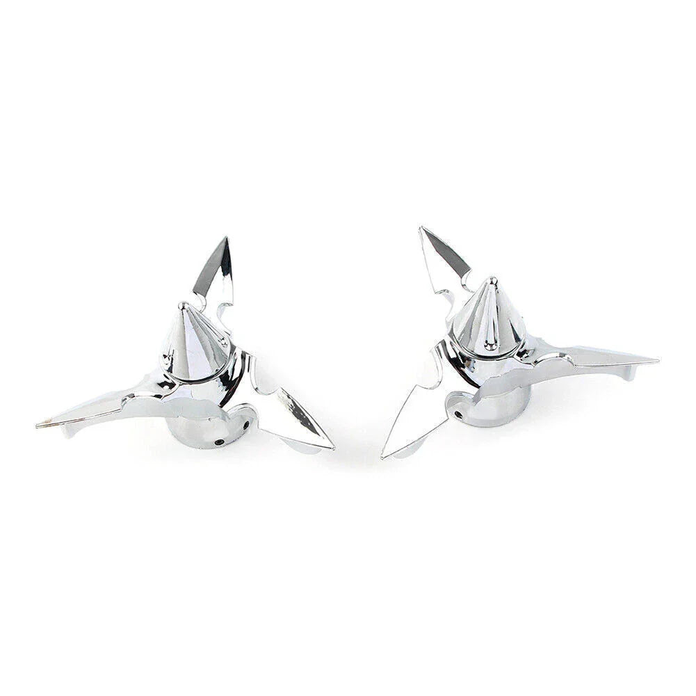 Chrome Spun Blade Front Axle Cap Nut Cover for Harley Softail Touring