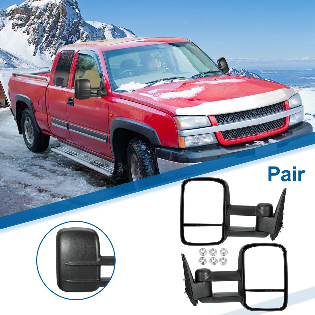 Pair Tow Mirrors for Chevy Silverado Avalanche Suburban GMC Cadillac (2007–2014)