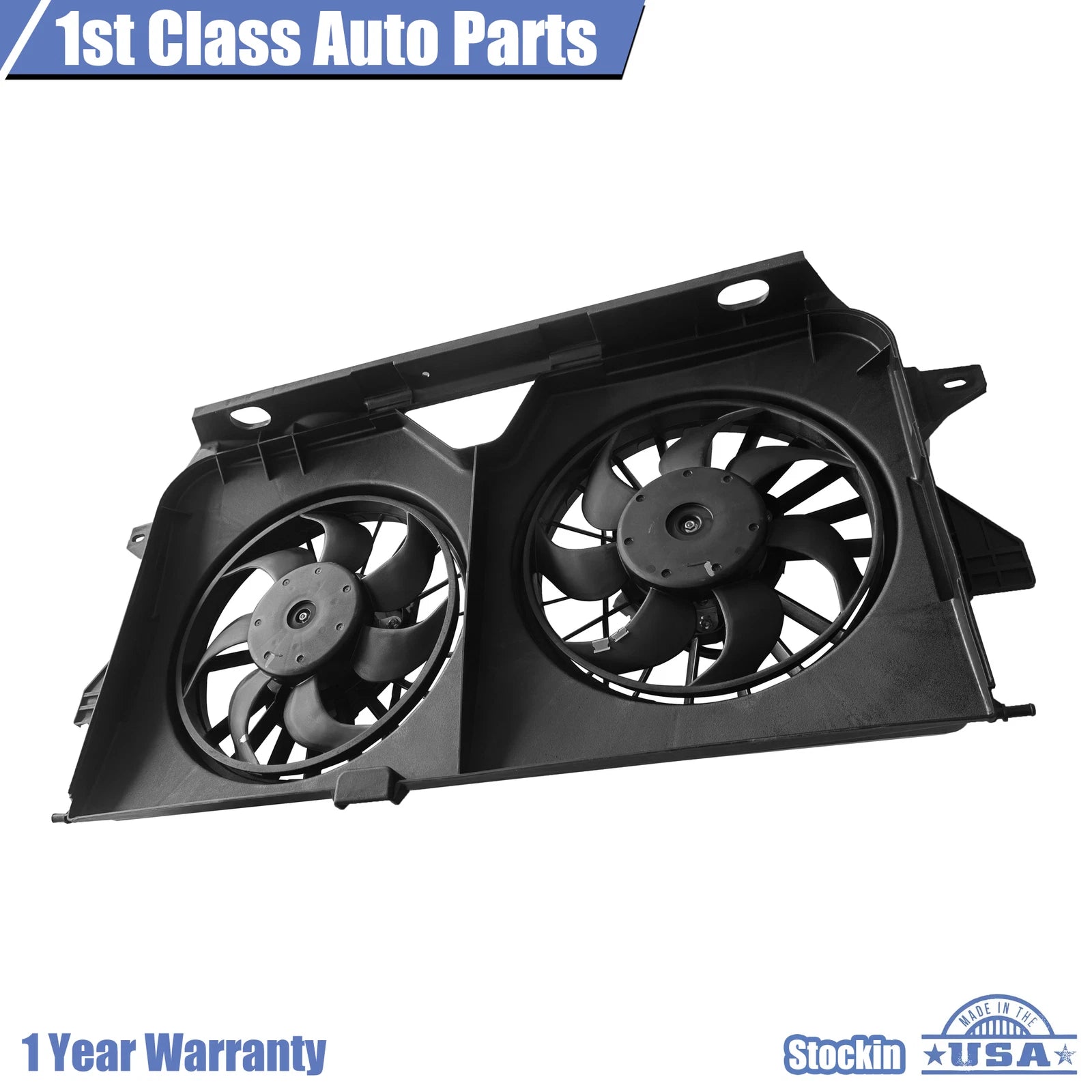 Dual Radiator Fan with Motor for Chrysler Town & Country, Dodge Grand (2005–2007)
