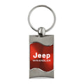 Red Rectangular Wave Keychain - Officially Licensed for Jeep Wrangler