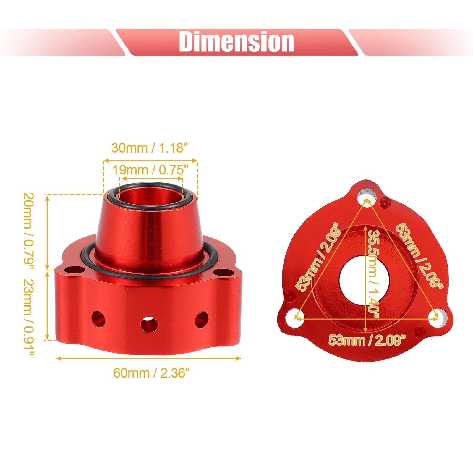 Blow Off Valve Adaptor Spacer for Audi A3 A4 VW Jetta GTI (2000–2023) Red