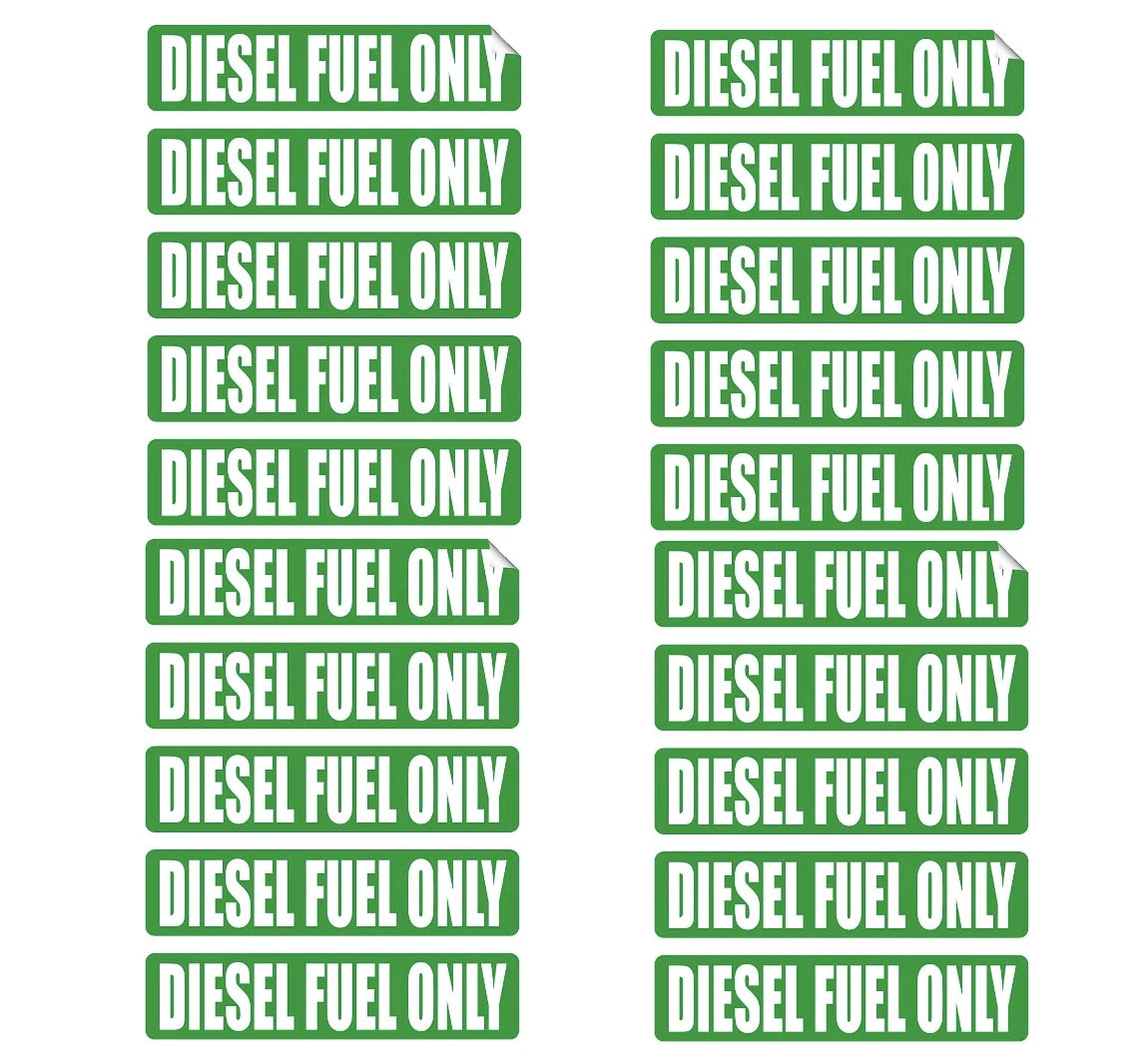20Pcs Diesel Fuel Only Sticker Decal for Fuel Door Vinyl Label