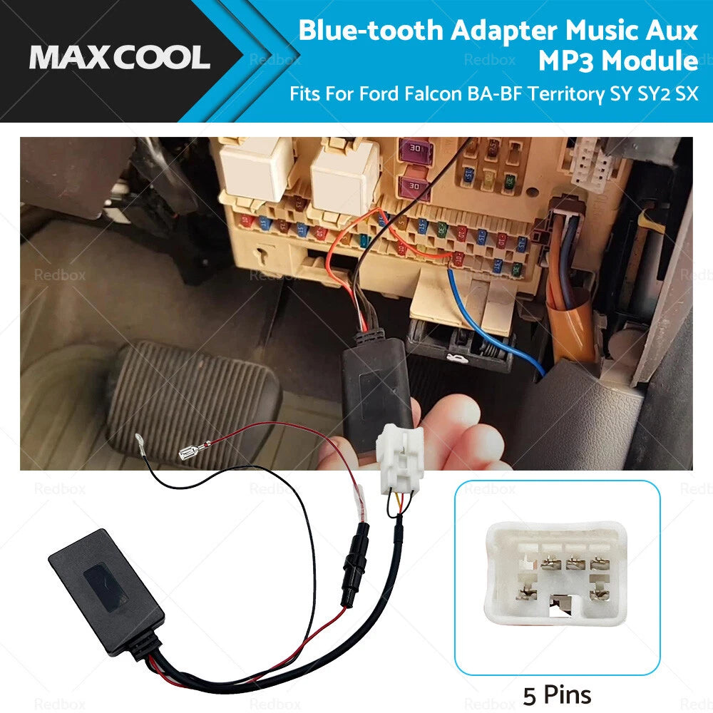 Bluetooth Adapter Music Aux MP3 Module for Ford Falcon BA BF Territory (2002–2016)