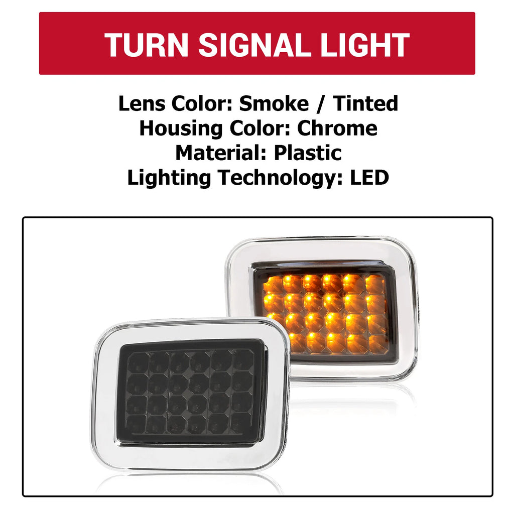 Smoked Amber LED Corner Turn Signal Lights for Hummer H2 (2003-2009)