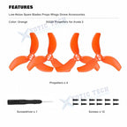 Orange Propellers Replacement Prop Blade for DJI Avata 2 (2023-2024)