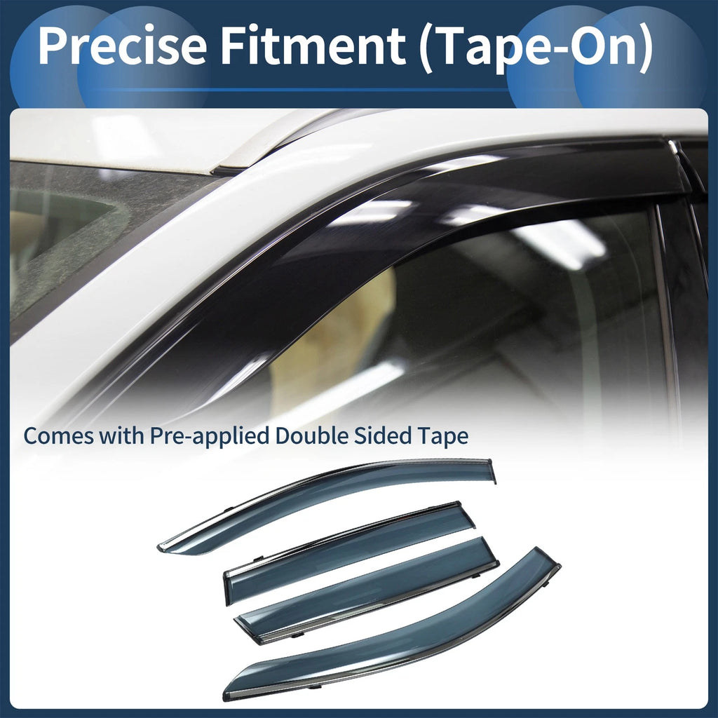 Set of 4 Window Deflectors for Honda CR-V (2017–2022) Black Vent Visor