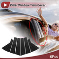 6 Pcs Door Pillar Window Trim for KIA EV6 GT (2021–2024) Black Carbon Fiber