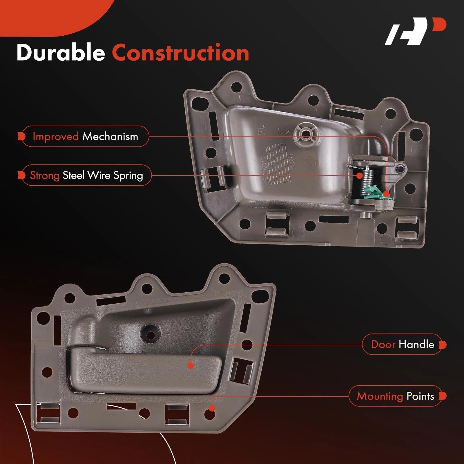 2X Front Brown Interior Door Handle for Jeep Grand Cherokee (2005-2011)