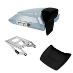 Silver Razor Trunk Backrest Pad Mount Rack for Harley Touring FLHT (2014–2026)