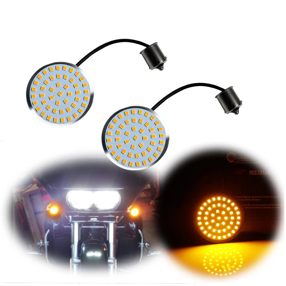 2" Bullet LED Amber Front Turn Signal Lights for Harley Dyna (2012–2017)