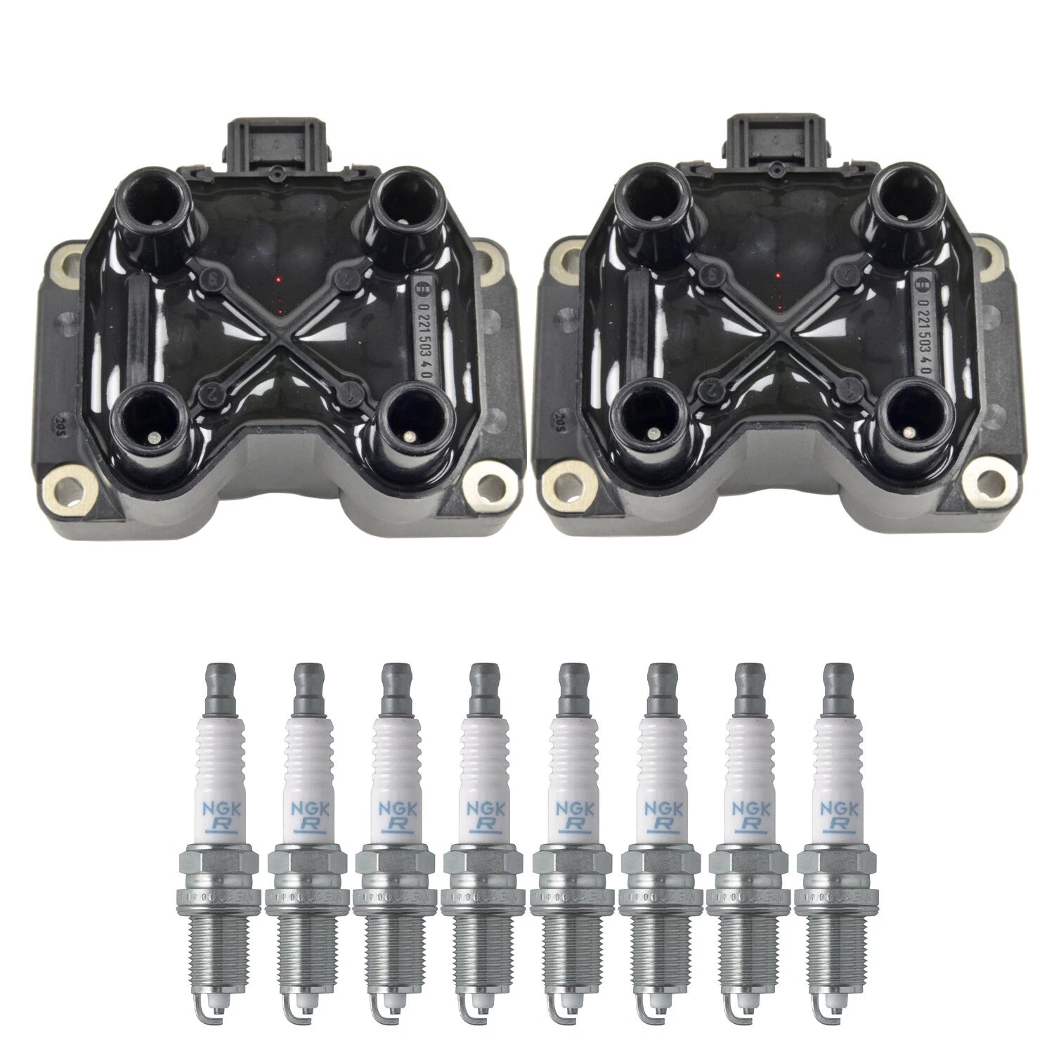 Set of 2 Ignition Coils & 8 Spark Plugs for Range Rover V8 (348)