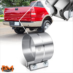 4" ID Stainless Steel Catback Exhaust Pipe Lap Joint Band Clamp Sleeve Coupler for