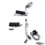 1-1/4" Chrome Clamp Engine Guard with 5" Angled Skull Foot Pegs for Harley