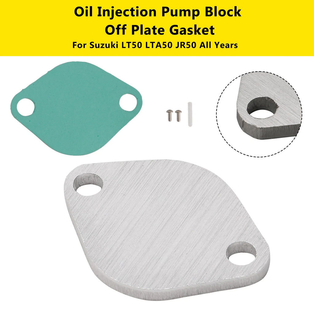 Oil Injection Pump Block Off Plate Gasket for Suzuki LT50 LTA50 JR50 (All Years)