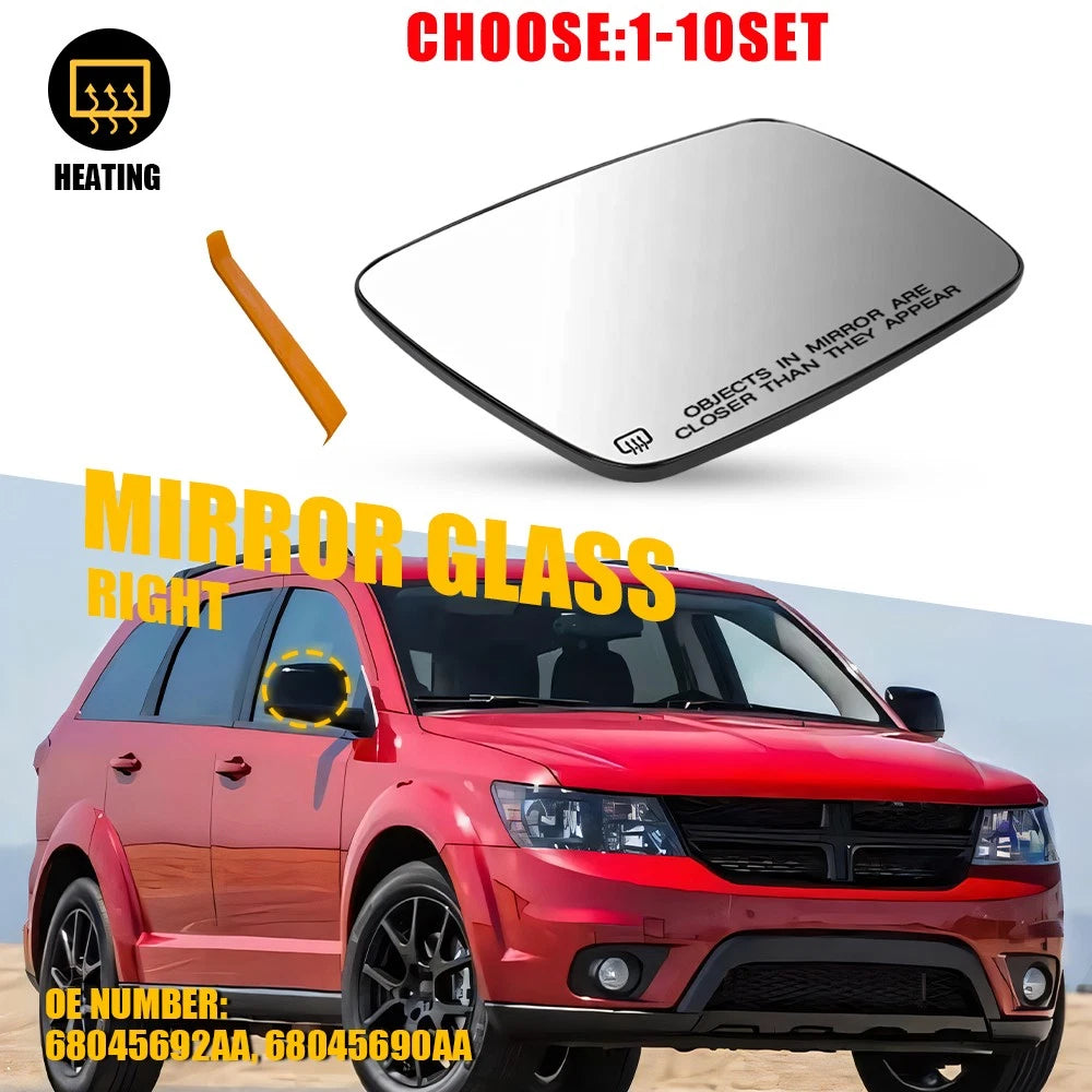 Right Side Heated Mirror Glass with Backing Plate for Dodge Journey (2009–2020)