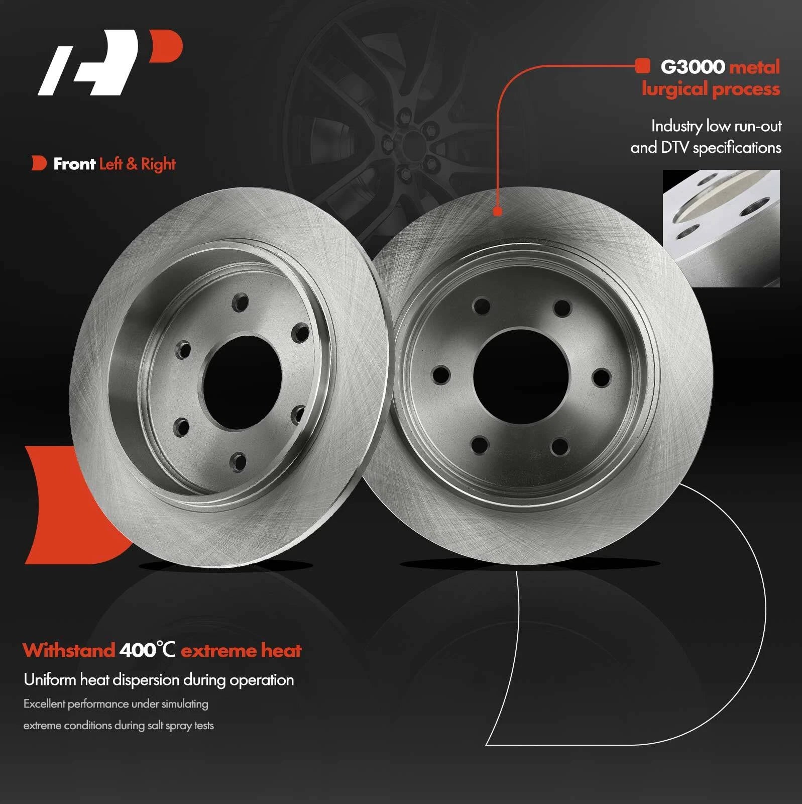 Rear Disc Brake Rotors for Nissan Armada Pathfinder Titan (2005–2015)