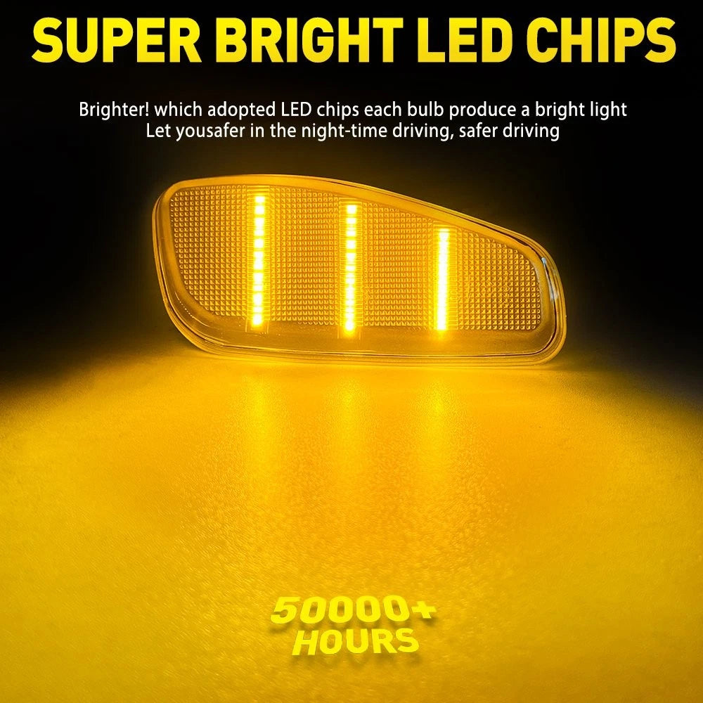 Set of 2 Clear Amber Front Side Marker Lights for Jeep Renegade (2015–2021)