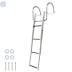 Set of 4 Stainless Steel Telescoping Boat Ladders with Pedal Hand Railing