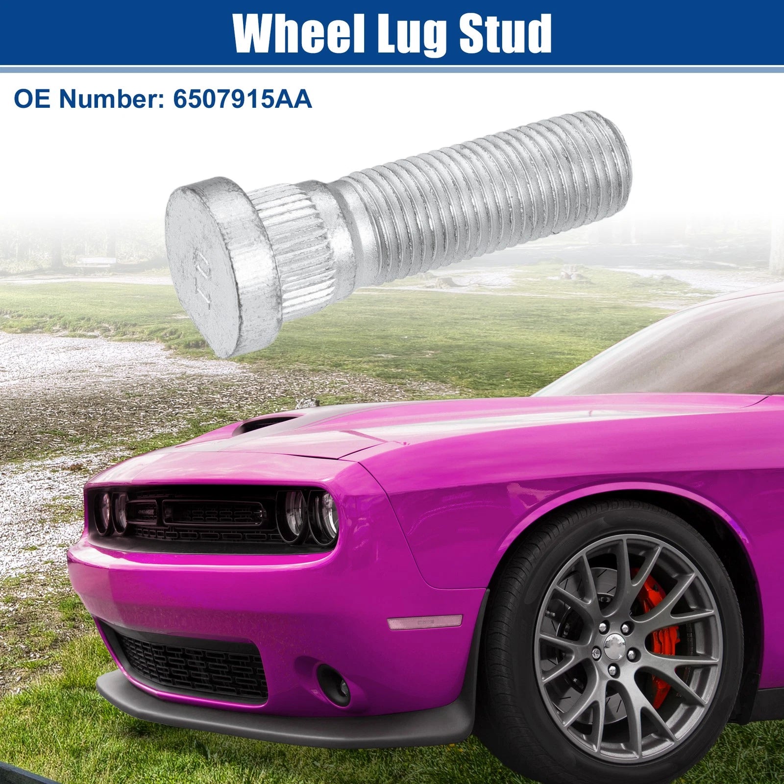 5pcs M14x1.5 Wheel Lug Bolt Nut for Dodge Challenger Charger (2015–2023) No.6507915AA